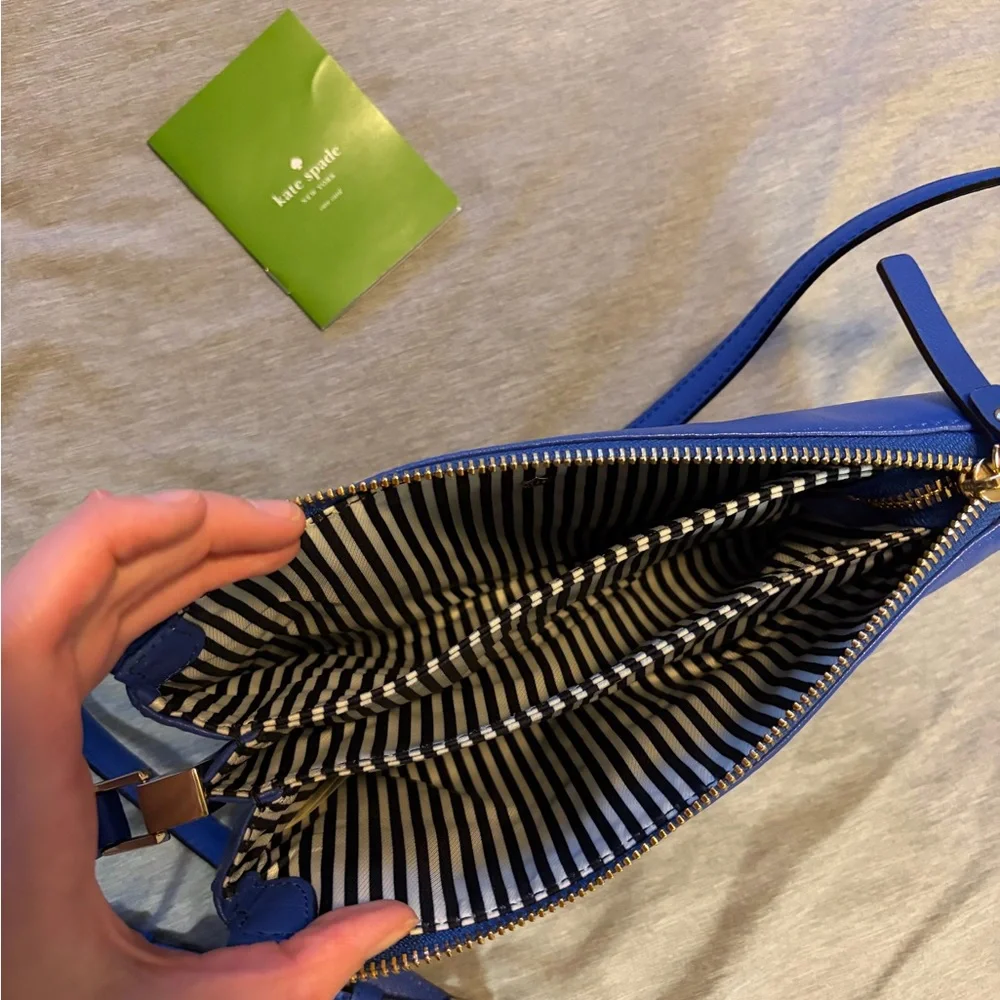 Blue Leather Kate Spade Crossbody Purse - Picture 4 of 5